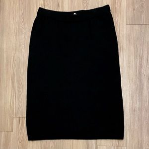 Vintage Black Sweater Pencil Midi Skirt EUC